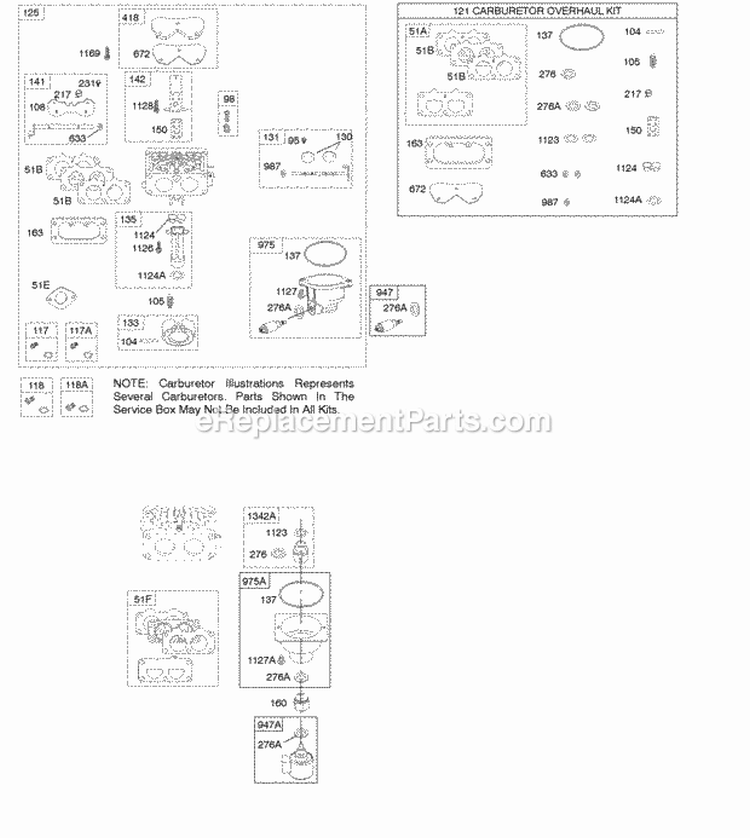 Carburetor Carburetor Overhaul Kit Fuel Supply Intake Manifold Diagram and Parts List for 445677-1114-B1  Briggs and Stratton Engine